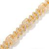 New Hip Hop Gold Jewelry Gold Silver Zircon Cuban Link Bracelet Bling Micro Zircon Bracelet Women Men Iced Out Diamond Bracelets