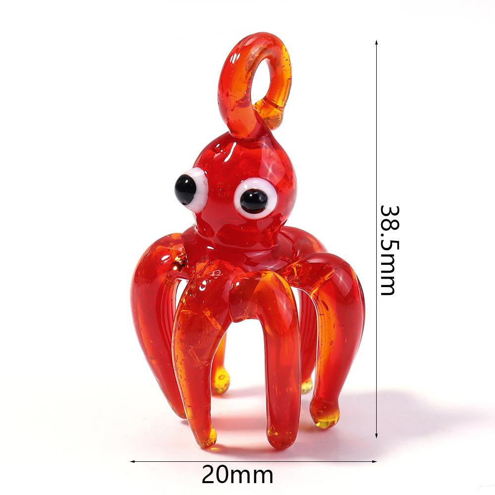 Animal Lampwork Beads Cartoon Dolphin Frog Shrimp Fish Glass Sea Animals Charms For DIY Jewelry Making Bracelet Pendant Keychain