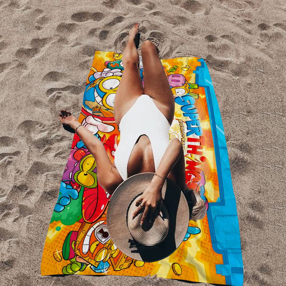 Cute Cartoon Super Zings Microfiber Blanket Quick Drying Beach Towels Oversized Printing Super Absorbent Pool Towel Blanket