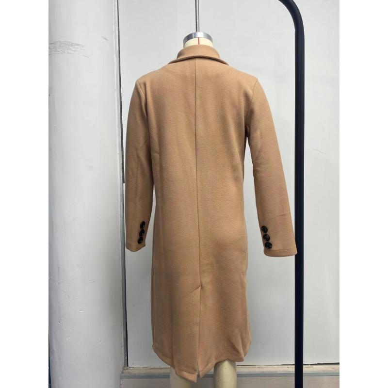 Women's Vintage Casual lattice Print Autumn Winter Long Sleeve POLO Neck Jackets & Coats