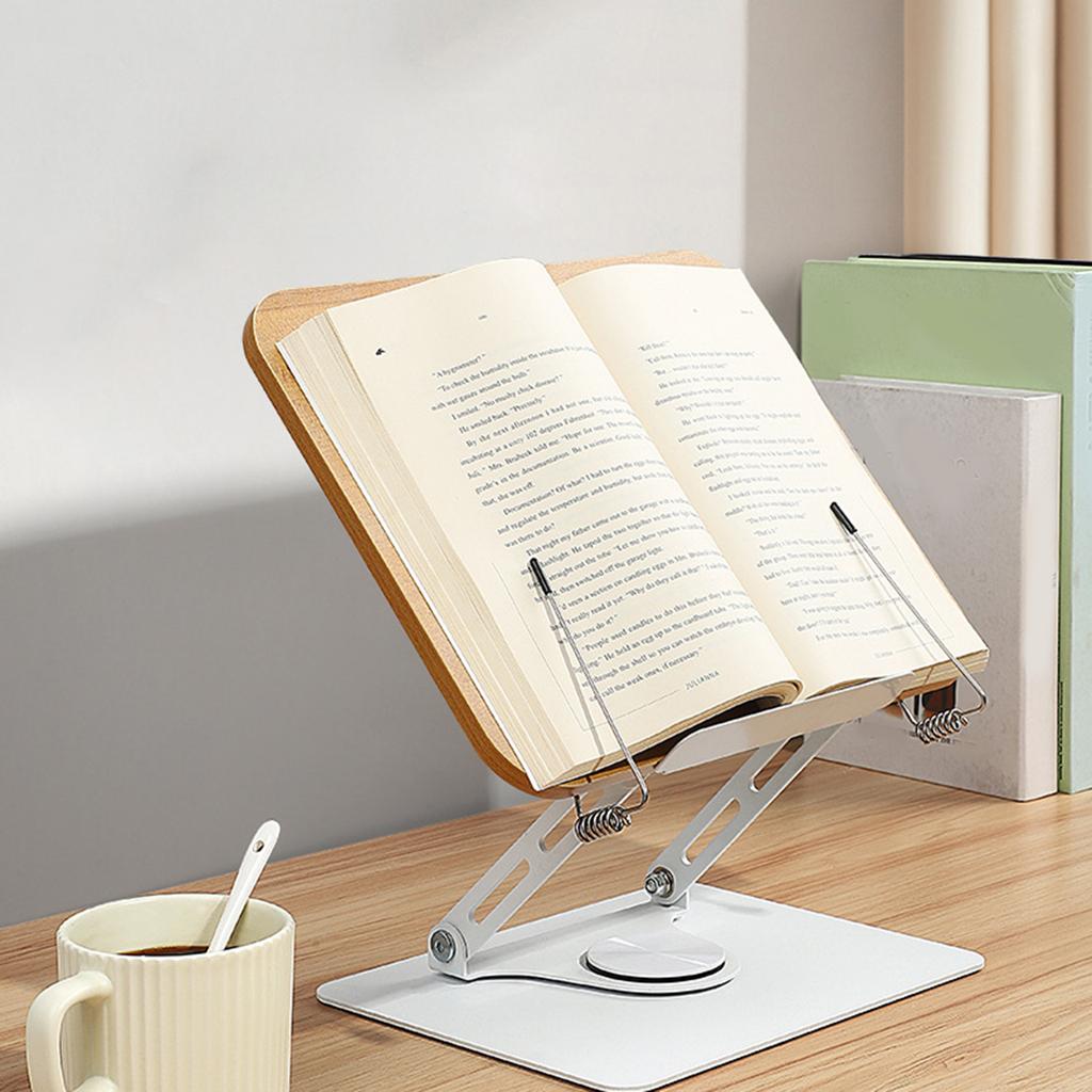 Wood Reading Stand Height Angles Adjustment Bookstand Book Holder for Kid Adult