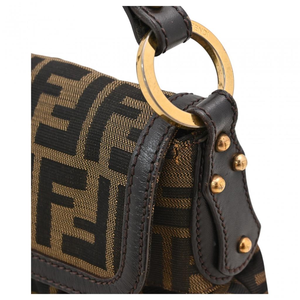 Auth FENDI Zucca Chef Shoulder Bag Canvas Leather Brown Vintage Women’s Fe7744cc