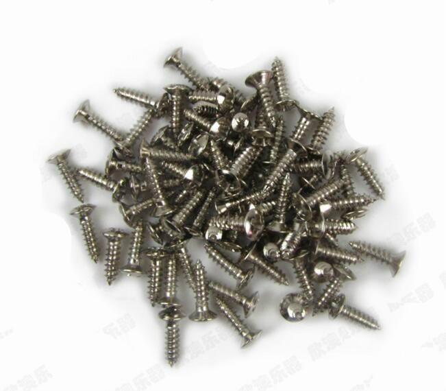

50pcs/lot Wholesale 3*12mm Electric Guitar Bass Screws For Pickguard Back Plate Mount DIY Luthier Tool Pickguard Screws GYH срібний