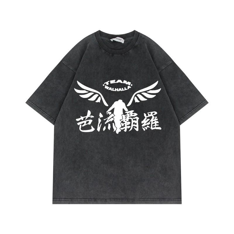 230g Tokyo Revengers T-Shirt Oversized Vintage Anime Print Baumwolle Kurzarm Tee
