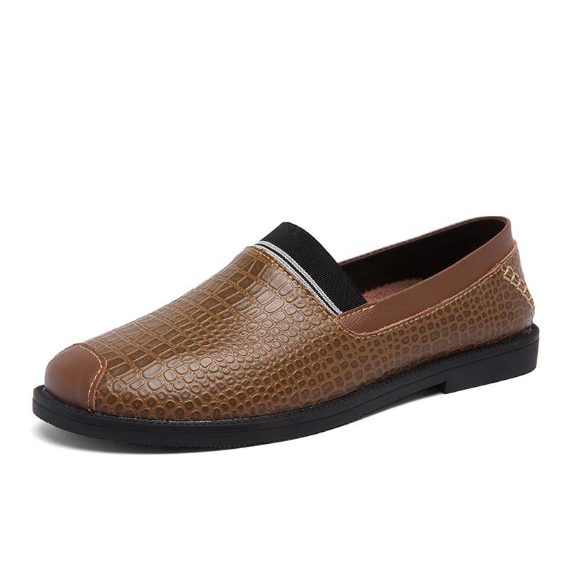 2022 Newestly Men'S Loafers Fashion Leather Shoes Crocodile Pattern Casual Soft Anti-Slip Driving Shoes Man Spring Summer Flats Man