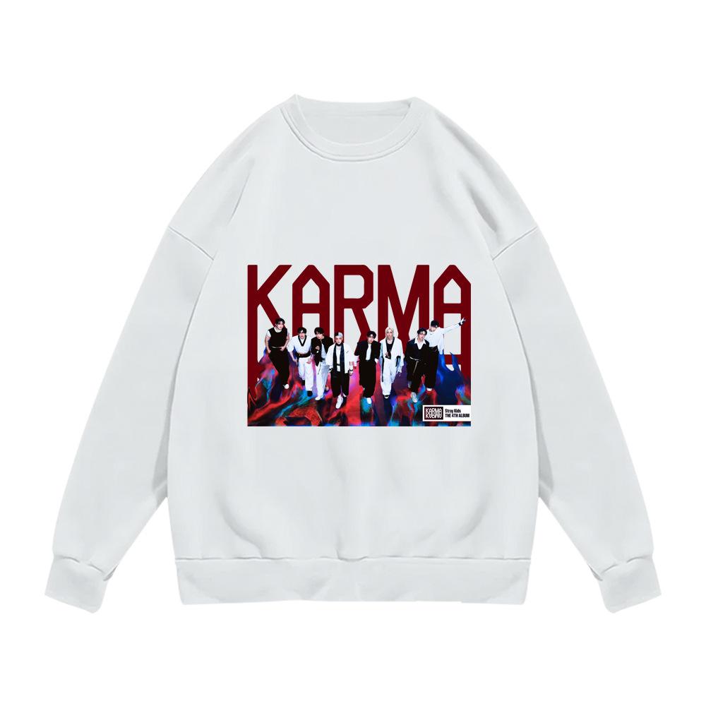 Stray Kids KARMA 4th Album Sweatshirt Kpop Merchandise Unisex Casual Long Sleeve Pullover Fan Apparel Fashion Oversized Crewneck Tops