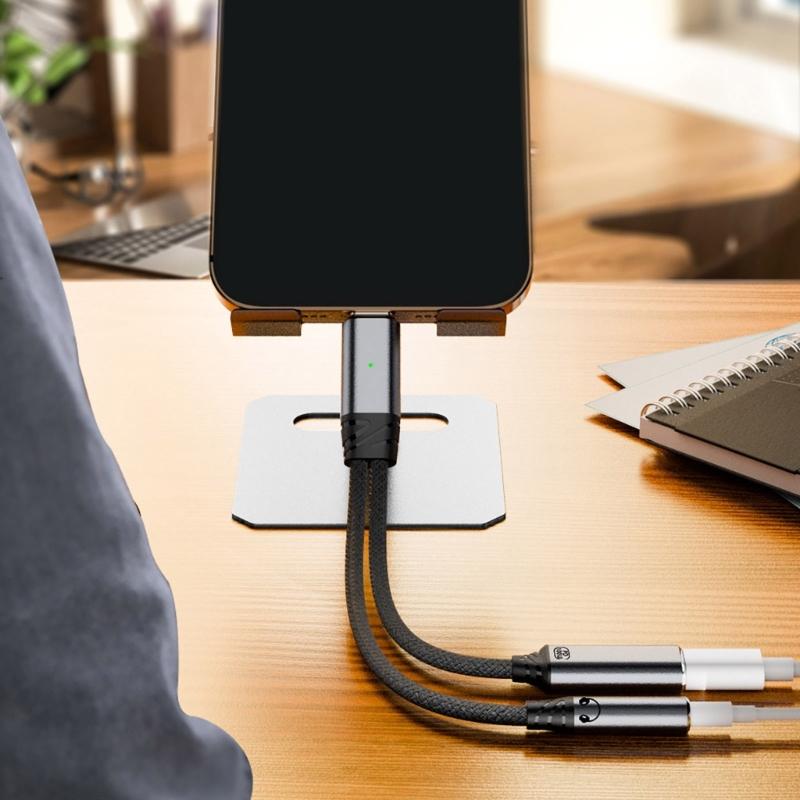 Type C  To 3.5mm Headphone Adapter Charger with PD100W Fast Charging 3.5mm Headsets Converter 2 In 1 FOR Clear Music