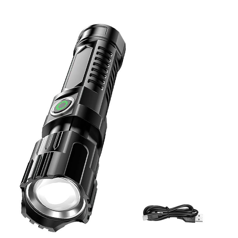 Hohe Starke Leistung LED Taschenlampen 2000LM Taktische Taschenlampe mit Displaylicht USB-Aufladung Camping Angeln Notfall Zoom Laterne