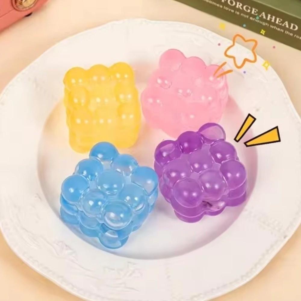Jelly Glossy Cube Fidget Toy Simulation Cube Cube Squeeze Toy Bubble Cube Desktop Ornament