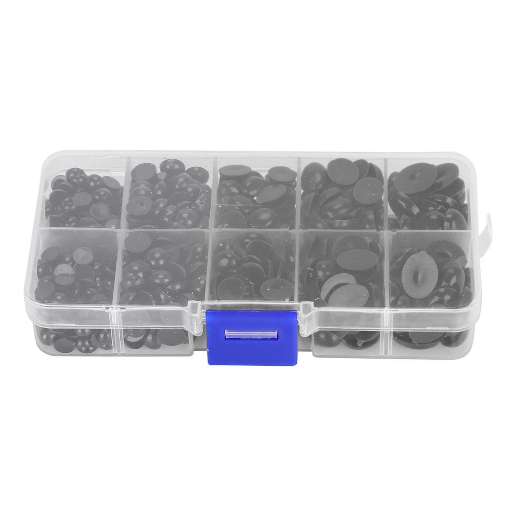 580Pcs Plastic Eyes Noses Flat Doll Teddy Bear Stuffed Animals DIY Making Toys AccessoriesBlack