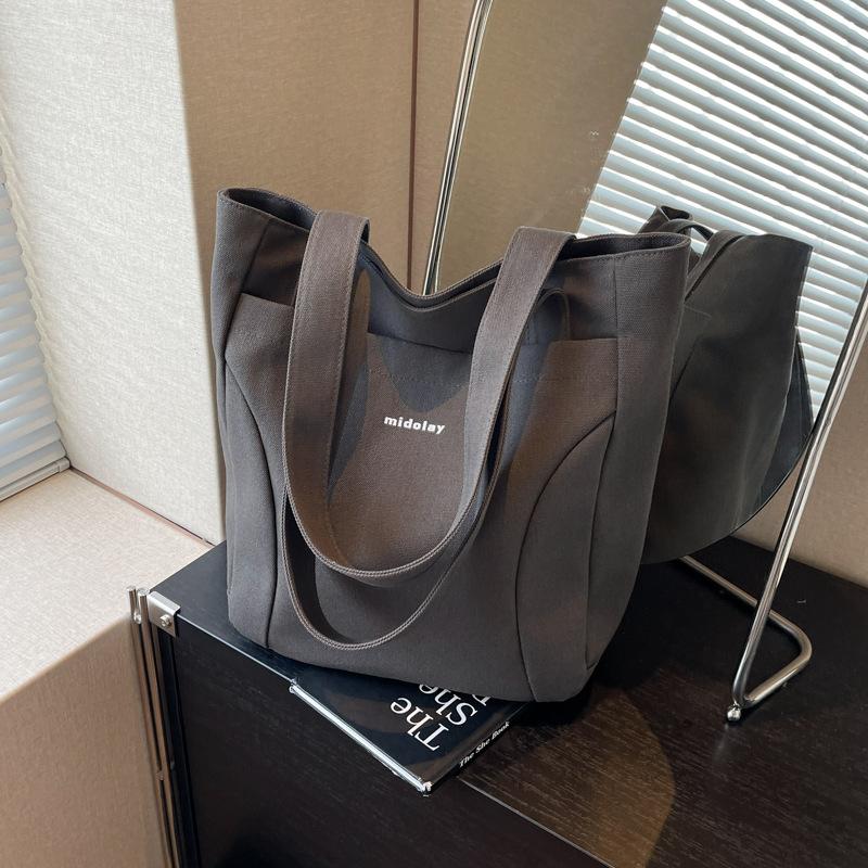 

Холщовая сумка женская большая вместимость 2024 новая рабочая портативная сумка через плечо для студентов колледжей тканевая сумка-тоут для поездок на работу