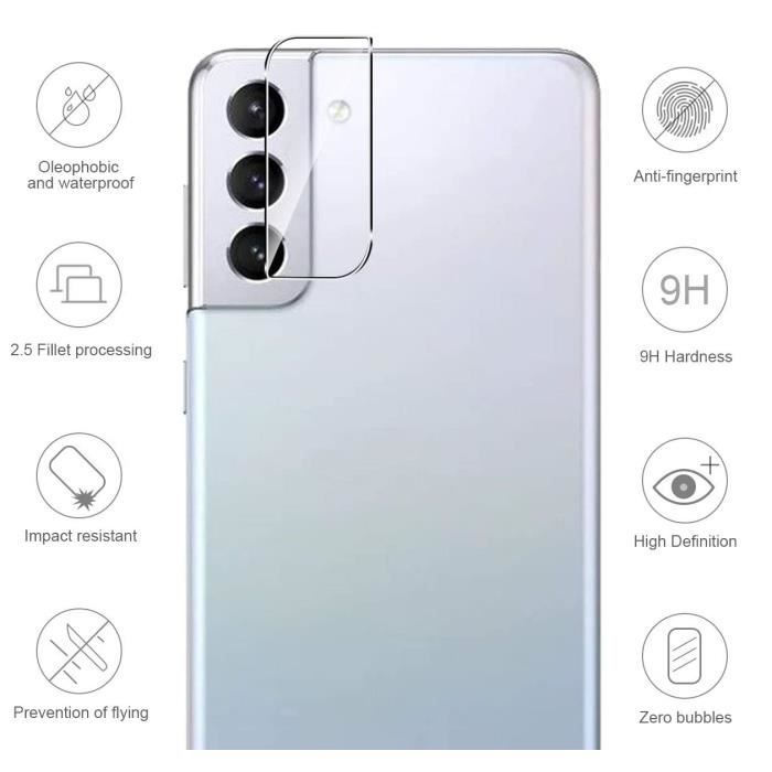 Protection Caméra - Phonillico - Samsung S21 - Verre Trempé - Lot de 2 - Résistant aux rayures