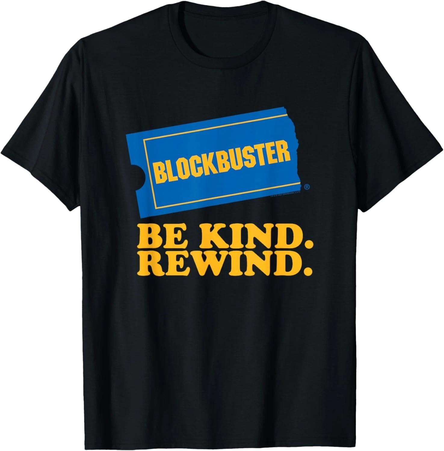 Blockbuster Be Kind Rewind Vintage Ticket Logo T- Shirt 2XL