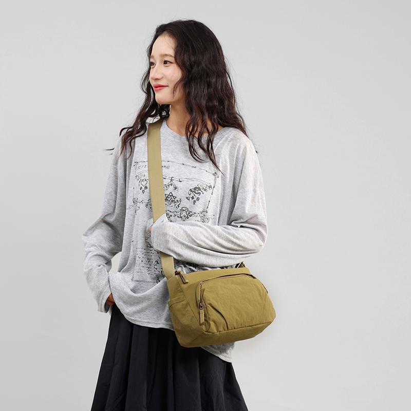 Solid Color Shoulder Bag Student Crossbody Bag Women's Large Capacity Lightweight Hobo Bag