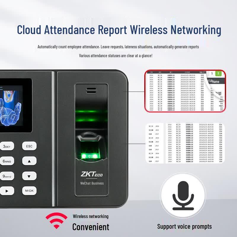 ZKTECO wx3960 Fingerprint Attendance Machine CN plug (adapter included)