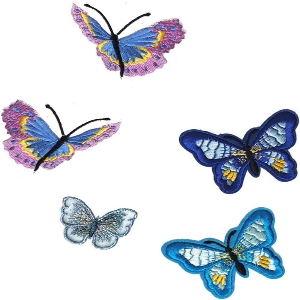 Fabric Butterflies Butterfly Patches Blue Embroidery Patches for Clothing Butterfly  Cloth