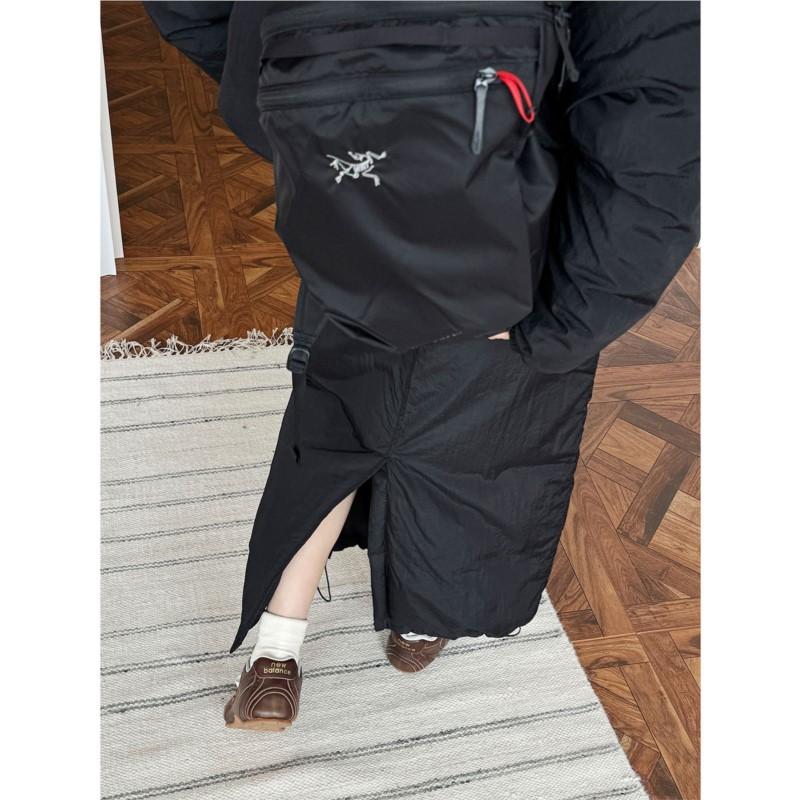 Johnature Winter Korean Skirts Women Casual Versatile Loose Warm Simple Cotton Slits Elastic Waist Skirt