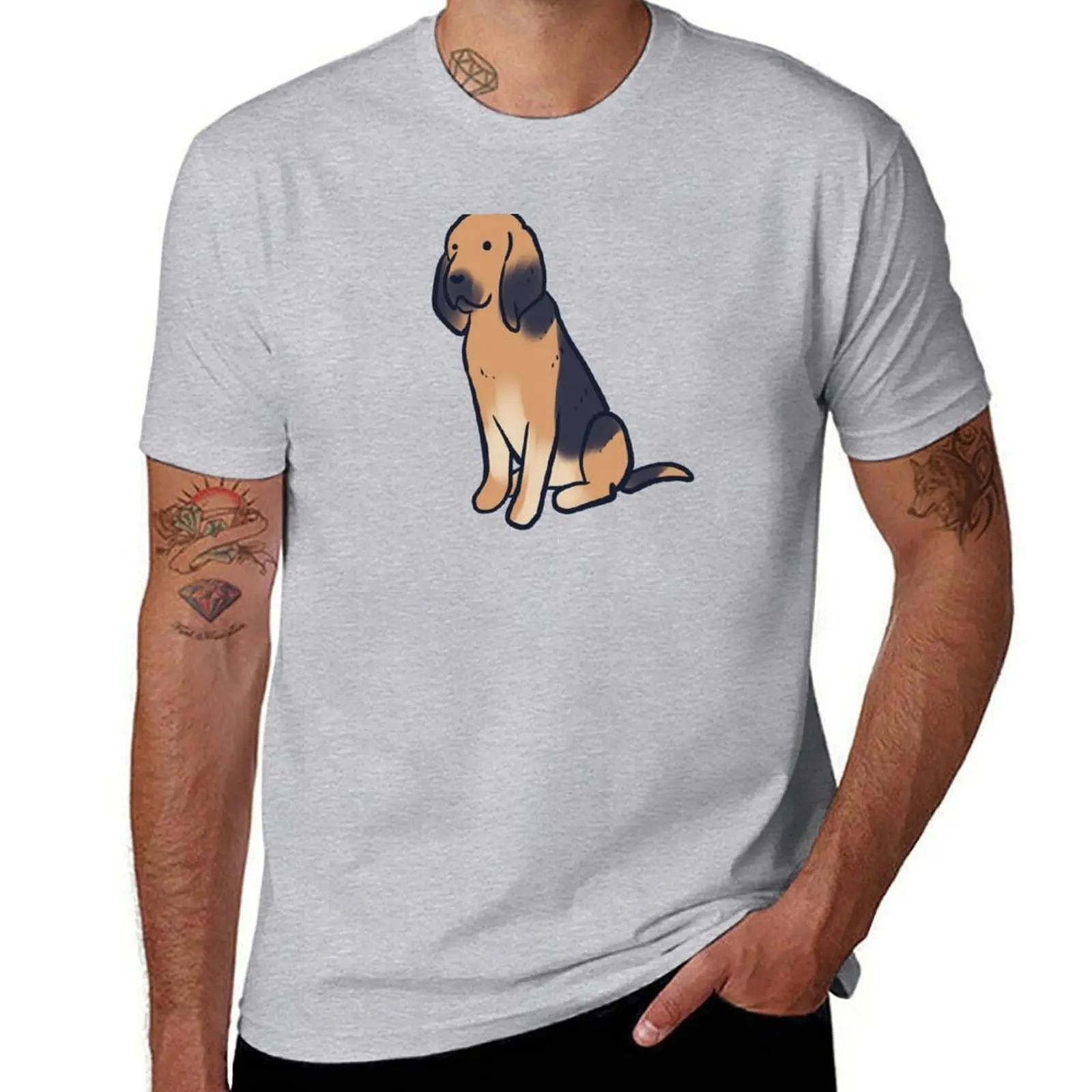 Cute bloodhound TShirt boys whites summer clothes vintage korean fashion black tshirts for men S