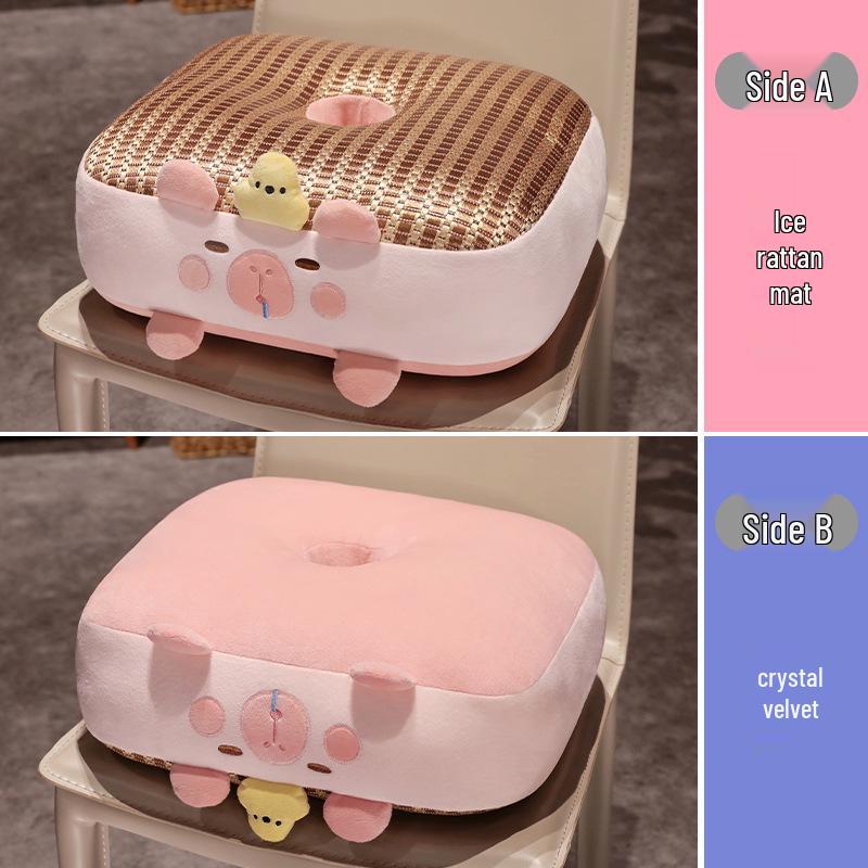 Cartoon Office Seat Cushion for Long Sitting - Universal, Thick, and Cute for All Seasons