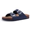 Fashion Comwarm Classic Women's Leather Sandals Summer Cork Footbed Slippers Beach Sandals Unisex Brand Sandals With Adjustable Buckle