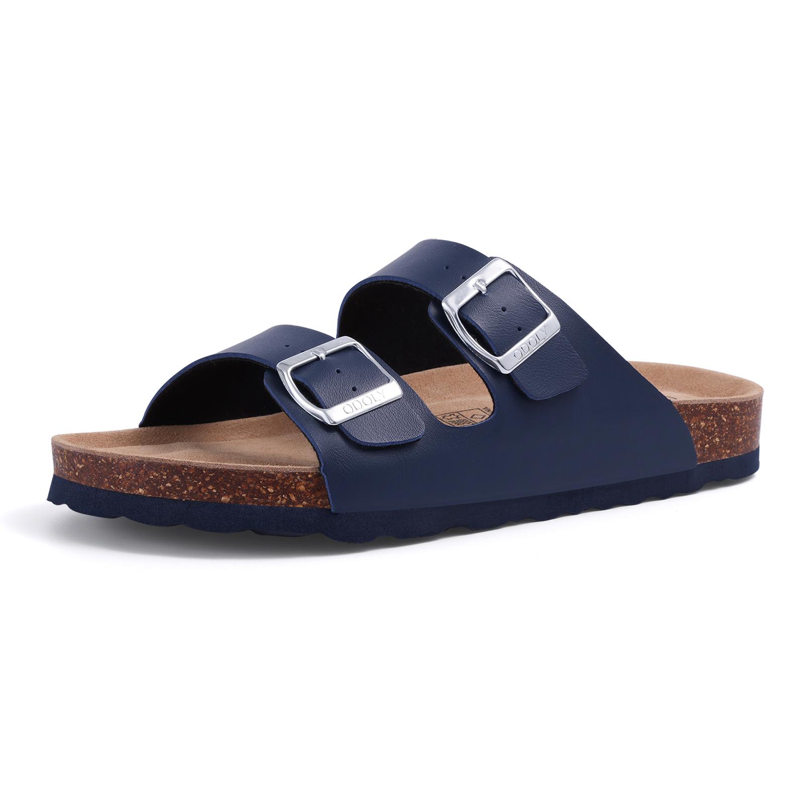 

Fashion SmilePoP Fashion Men Cork Sandals Summer Men Beach Sandals With Adjustable Buckle Outdoor Nonslip Men Flat Sandals Slip On Slide 36