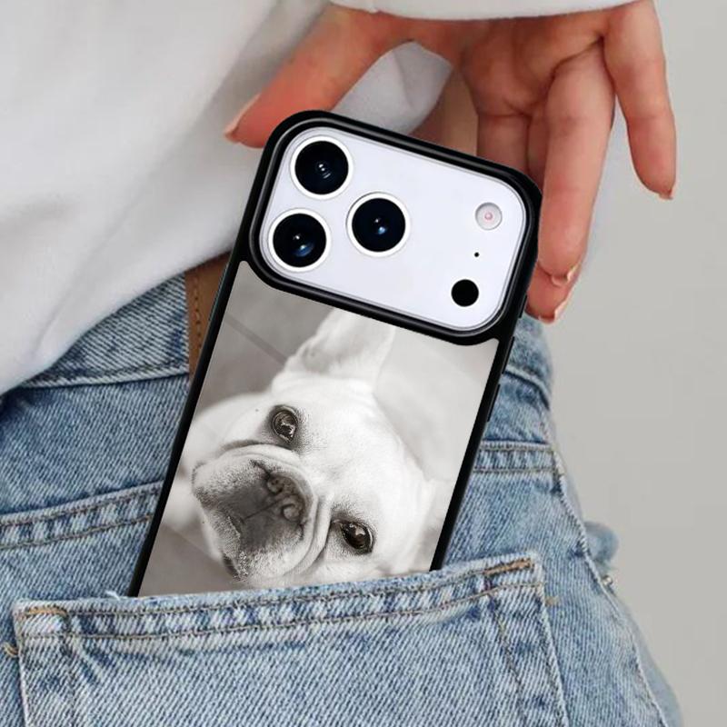 Cartoon French Bulldog Phone Case for iPhone 16e 15 14 13 12 17 Pro Max Plus Air 17pro Cover Coque