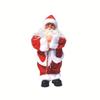 Electric Musical Reindeer Pull Cart Santa Figurine Christmas Decoration Table Decor Toy For Kids Holiday Stocking Stuffer Gift