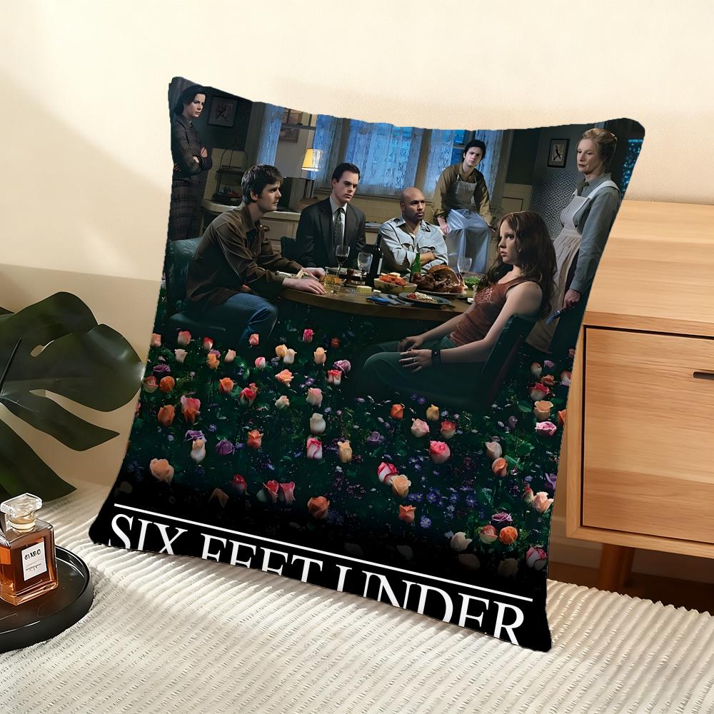 Cushion Cover Silky Short Plush Home Sofa Cushion Cover - Invisible Zipper Home Decoration Six Feet Under TV Series