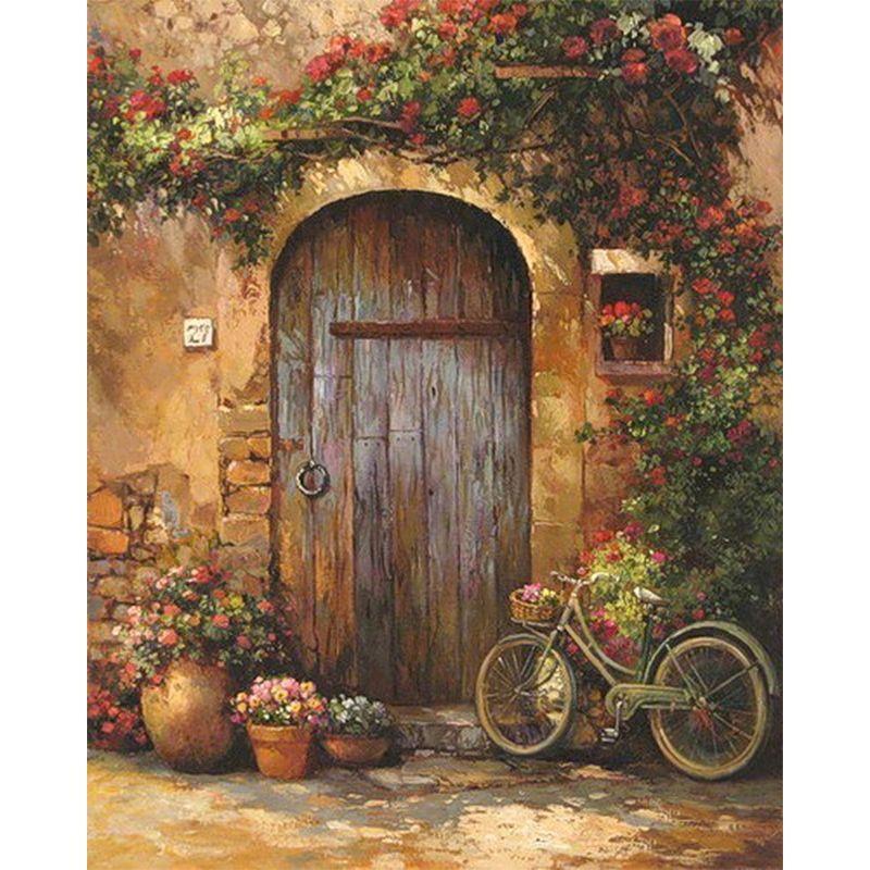 

GATYZTORY 60x75cm Painting By Numbers Kits Door Landscape Picture Kits Diy Framed Drawing Coloring On Canvas Home Wall Decor 30x20cm no frame синий
