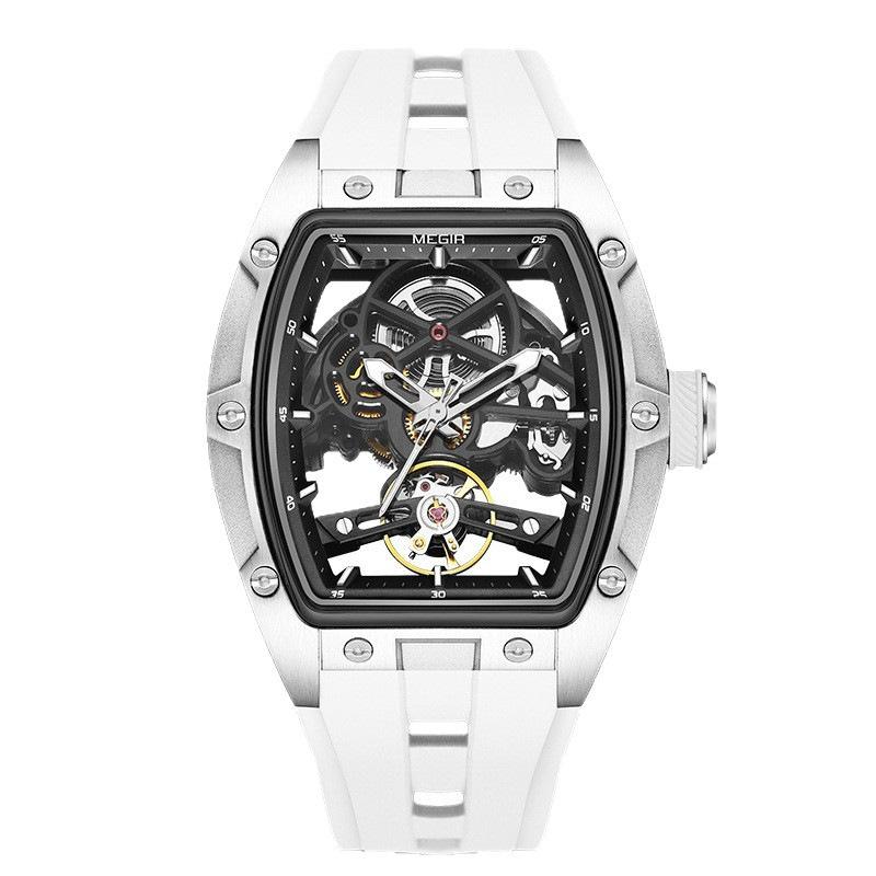 Men's transparent fashion watch barrel-shaped fully automatic trend luminous waterproof mechanical watch