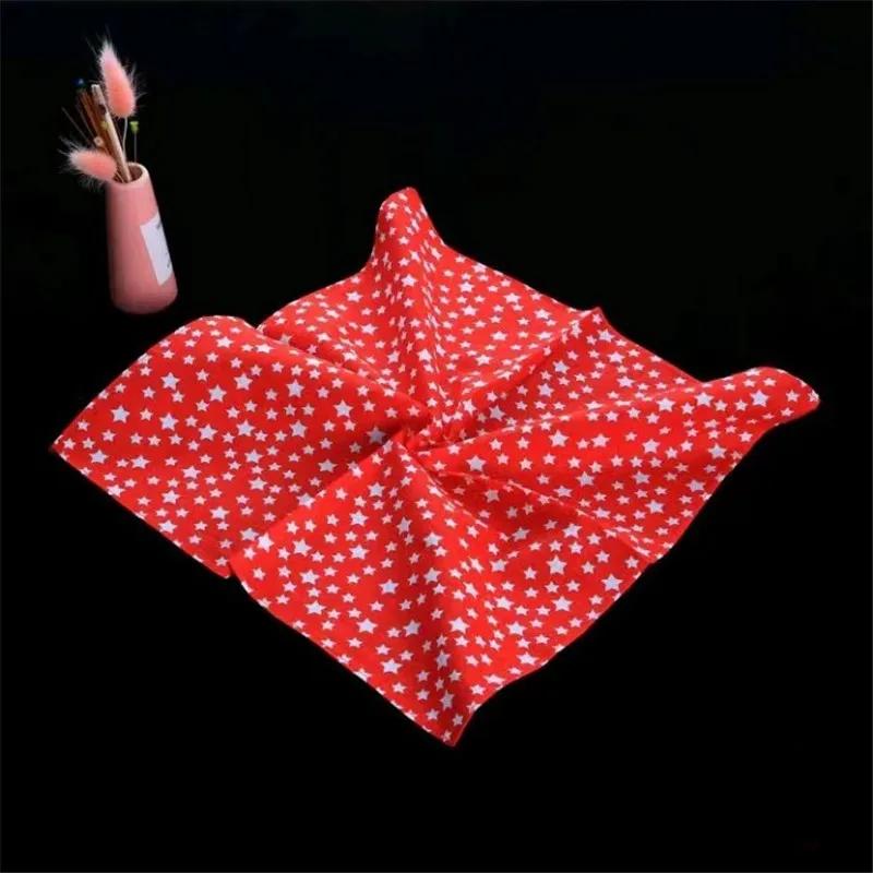 5Pcs 36x36cm 100% Cotton Flower Printed Women Handkerchiefs Soft Absorbent Sweat Square Towels Wedding Party Gift