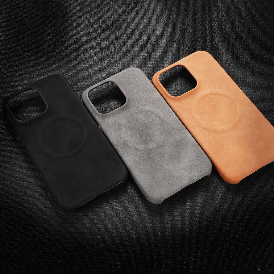 Quality Artificial Leather Phone Case with Magsafe for iPhone 12 13 14 15 16 17 Pro Max Plus Business Casual iPhone Cases Cover