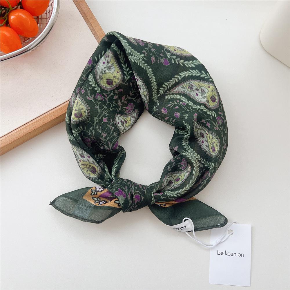 55 Polka Dot Silk Scarf: Spring Summer Korean Fashion Headscarf & Decorative Hairband for Women