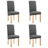 Dining Chairs 4 Pcs Grey Fabric
