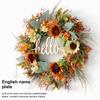 Artificial Sunflowers Wreath Handmade Decorative Garlands for Home Decoration Elegant Faux Florals Hanging Ornament