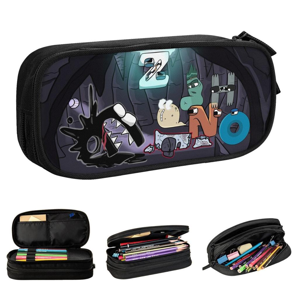 Alphabet Lore Pencil Case Boys Learning Letters Pen Holder Bags Kids Large Storage School Supplies Gift Pencilcases