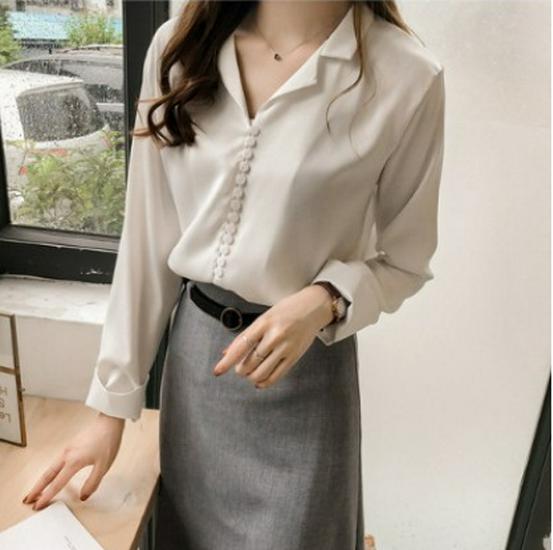 

Женская ретро блузка из сатина с длинным рукавом 2023 XXXXL белый