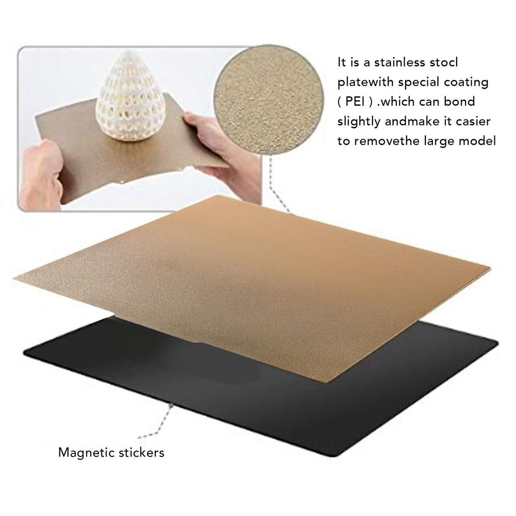 Double Sided Textured PEI and Flexible Build Plate 600 X 600mm 3D Printer Build Plate with Magnetic Base