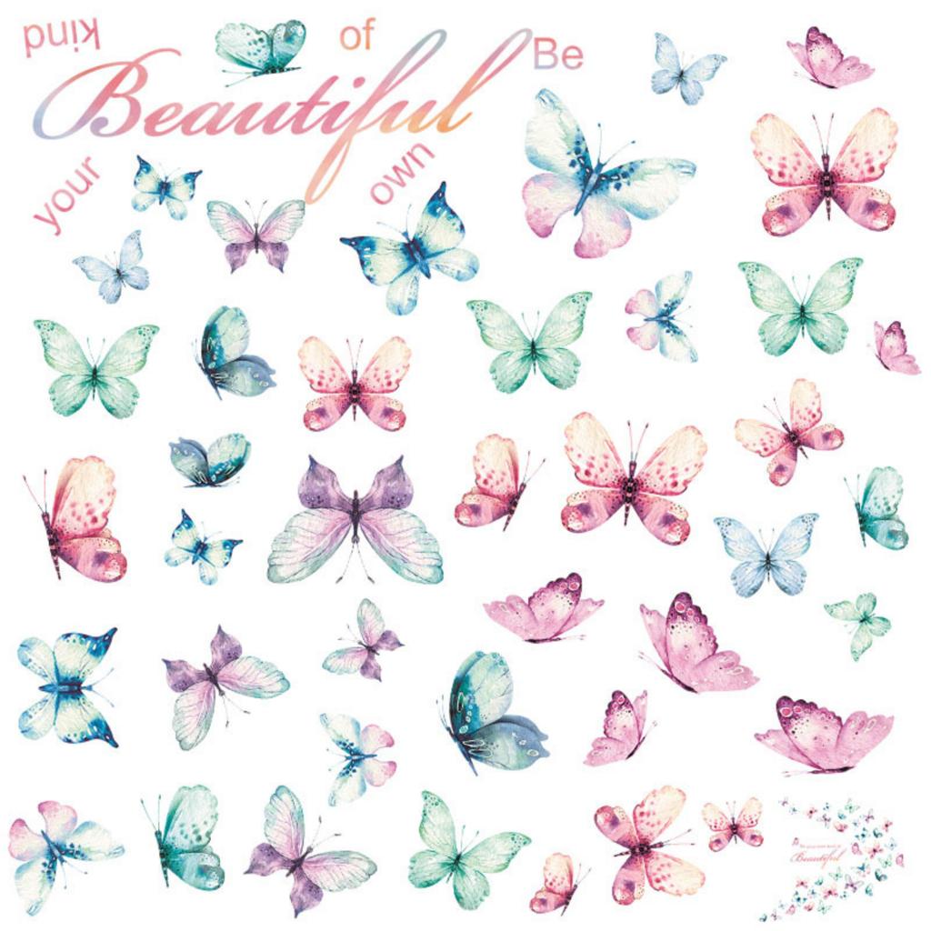 Watercolor Butterfly Wall Stickers, Self-Adhesive Decals for, Kindergarten, Window and Glass Decor