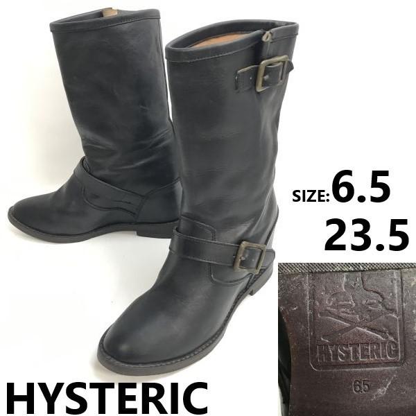 

HYSTERIC leather engineer long boots 6.5 23.5 women s black