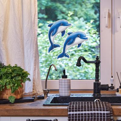 Cartoon Cute Dolphin Bathroom Wall Beautification Luminous Stickers