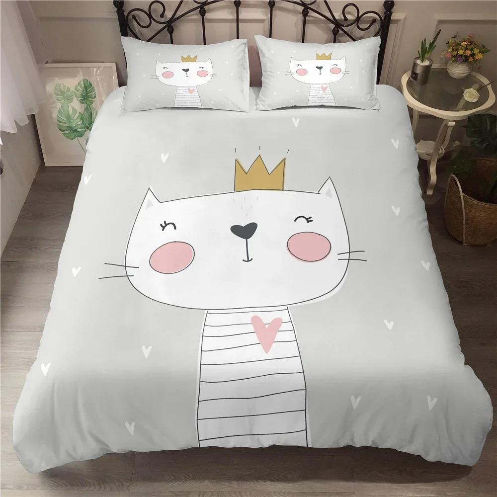 Cartoon Dinosaur King Queen Duvet Cover Yellow Animals Bedding Set for Kids Boys Girl Wildlife Soft Polyester Quilt Cover