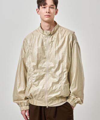 Aott Crack Coating Windbreaker Beige