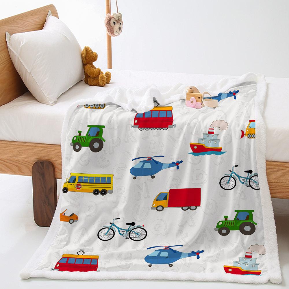 Car Moon Planet Thickened Lamb Fleece Crystal Fleece Blanket Cover Blanket