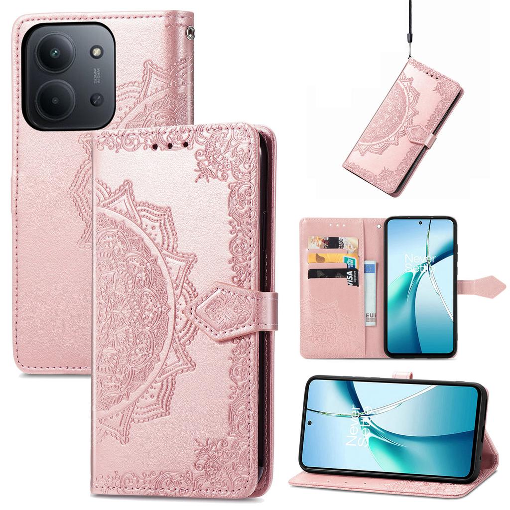 Wallet Case For Xiaomi Poco C85 4G (173mm) / Redmi 15C 4G (EU) (173mm) / 15C 5G (EU) (173mm) Mandala Flower Leather Phone Cover Stand