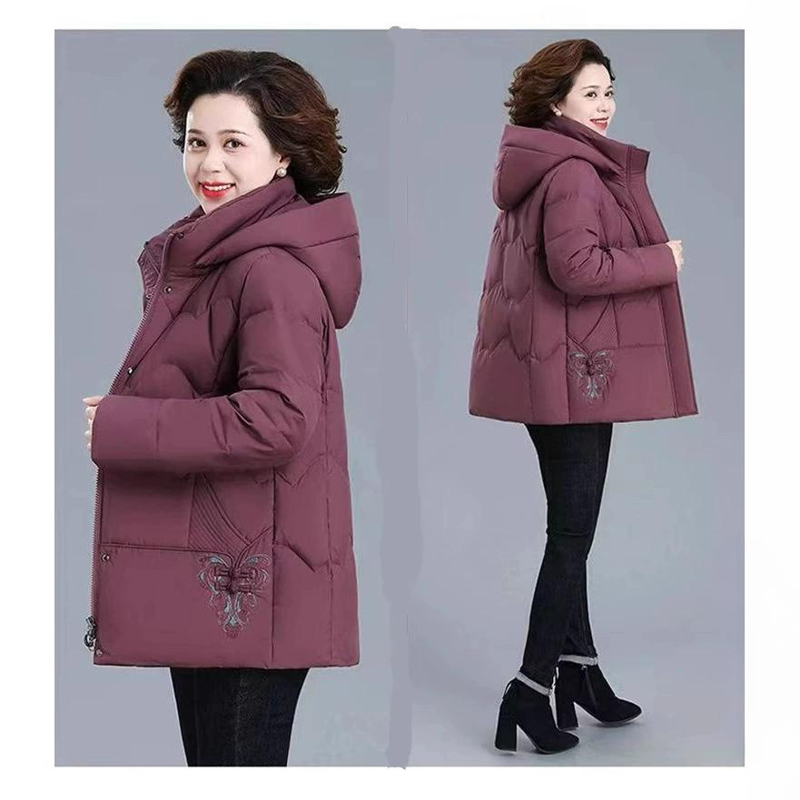 Middle-aged Women's Winter Down Cotton Jacket Plus Fat Plus Size Fashion Women's Autumn Short Top
