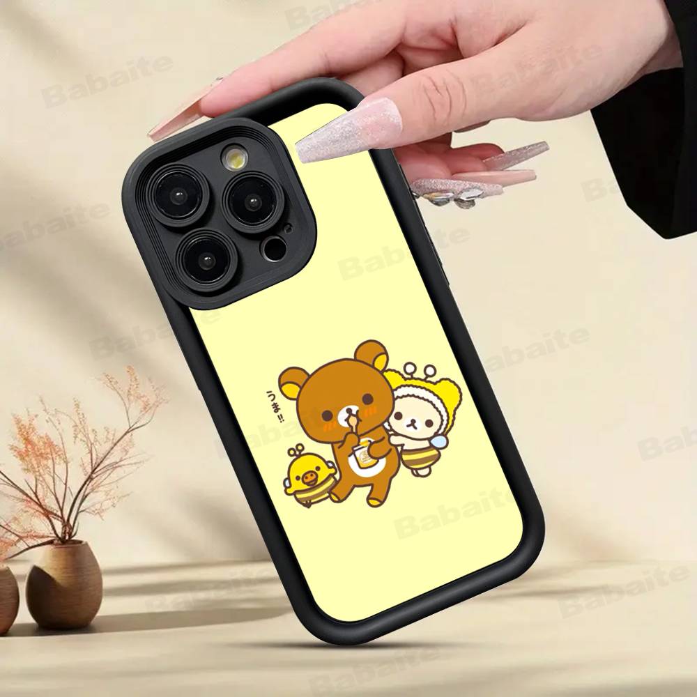 Cartoon Rilakkuma Bear Phone Case For iPhone 17 16 15 14 13 12 11 Air Plus Pro Max Soft Back Cover