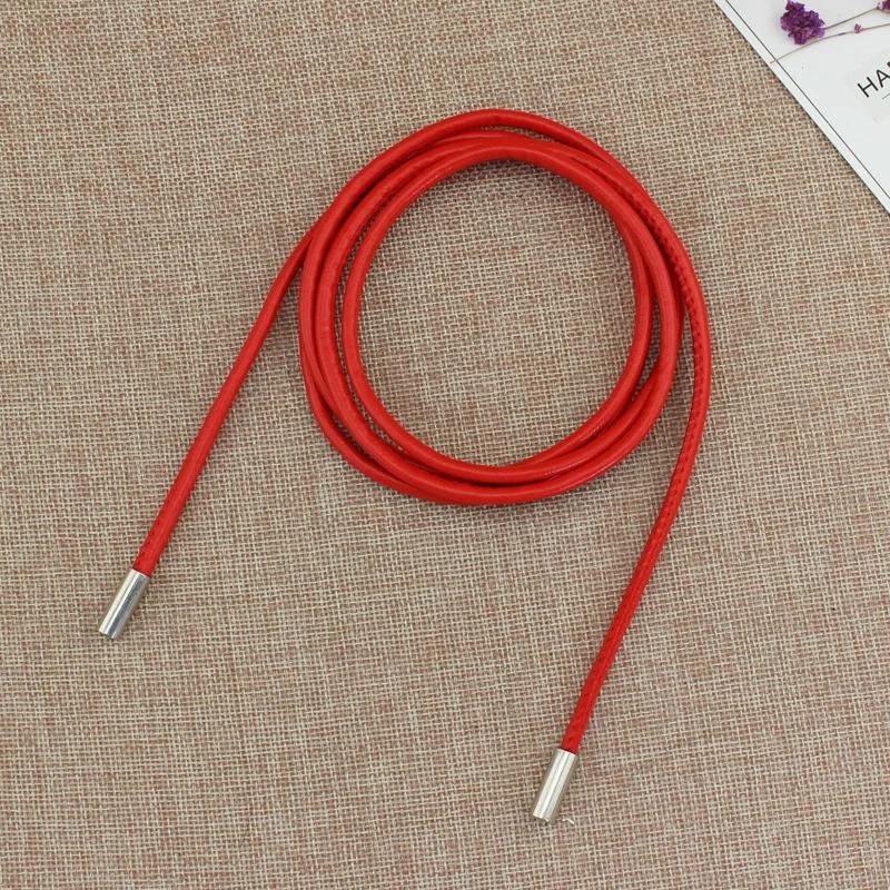 

Simple Round Leather Rope Thin Belt Women Fashion Decorative Knotted Waist Rope Skirt Decorative Coat Sweater Straps 150cm 150cm красный