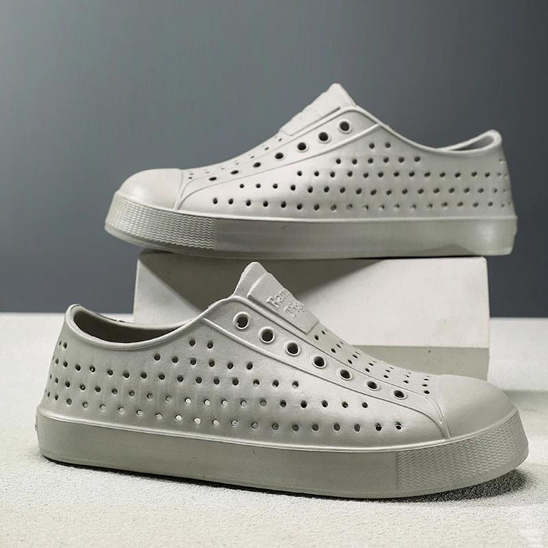 Scarpe con Fori Semplici e Comode a Colore Uniforme Estive Traspiranti Cave Casual Scarpe da Esterno Quotidiane Sandali Antiscivolo