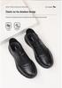 Red Dragonfly Men's Black Leather Waterproof Non-slip Lace-up Sports Shoes for Spring & Autumn - Comfortable and Stylish for Travel.